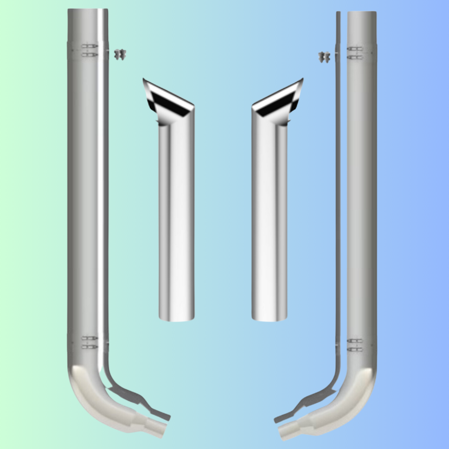 Peterbilt 60° Elbow Exhaust Set