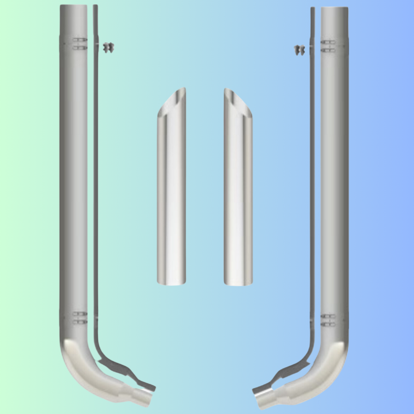 Peterbilt 60° Elbow Exhaust Set