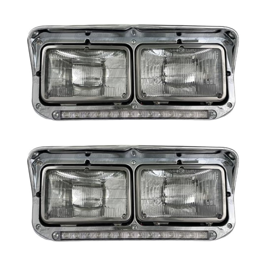 Kenworth T800 Headlight in Chromed LED Bezel