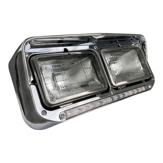 Kenworth T800 Headlight in Chromed LED Bezel