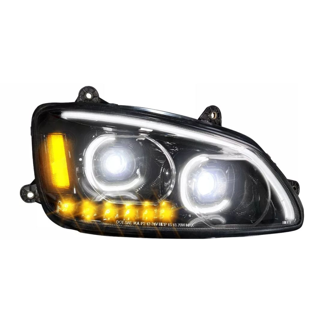 Kenworth T660 LED Projector DRL Headlights in Black