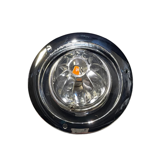 CLEAR GLASS , AMBER LED WITH BASE