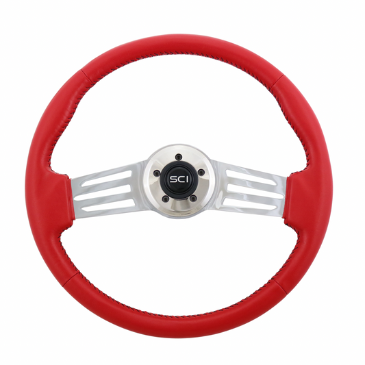 18" Italian Sky Vinyl 2-Spoke Steering Wheel - 5 Bolt Pattern *FINAL SALE ITEM*