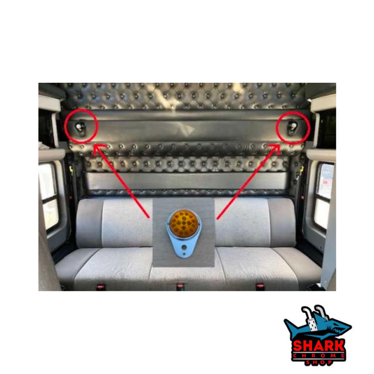 Stainless Kenworth Teardrop Style Interior Dome Light Plate for Watermelon Light (TOGGLE SWITCH HOLE)