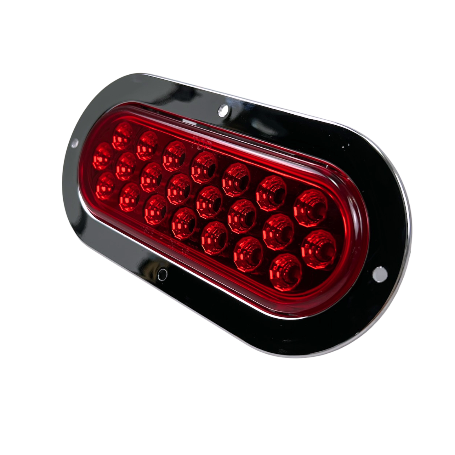 Oval Geometrical LED Light in Red W / Chrome Bezel