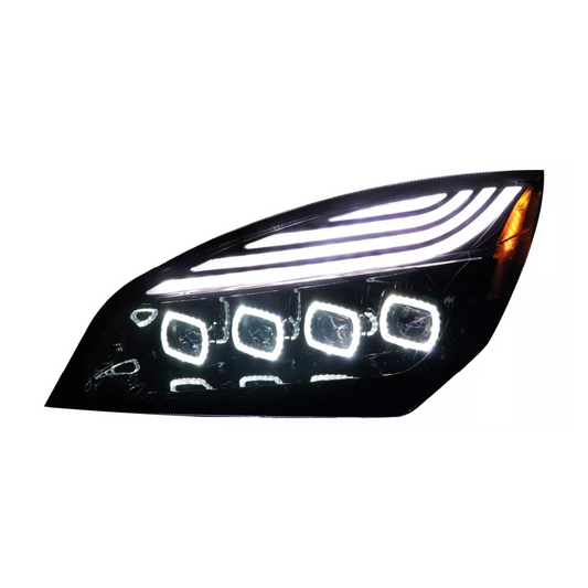 Freightliner Cascadia 2018+ Quad LED Black Headlight Projectors