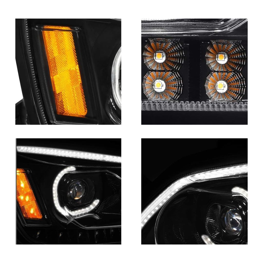 Kenworth T660 LED Projector DRL Headlights in Black