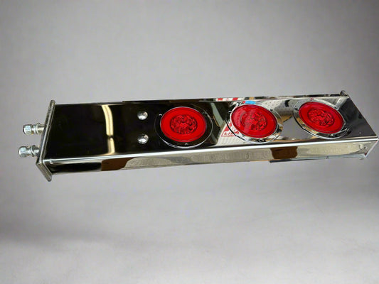 30" S Steel Mud Flap Hanger Spring Loaded with LED Tail Light 2 1/2 Bolt Pattern With Lights