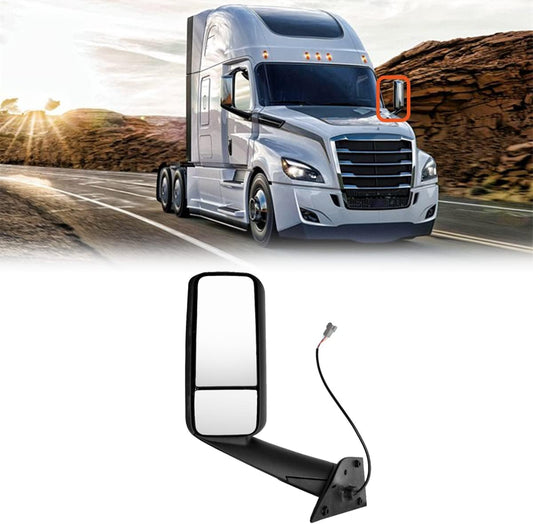 Freightliner Cascadia Models (2018 & Newer; New Body Style ONLY) Chrome Heated & Motorized Mirror Assembly (Sold Individually)