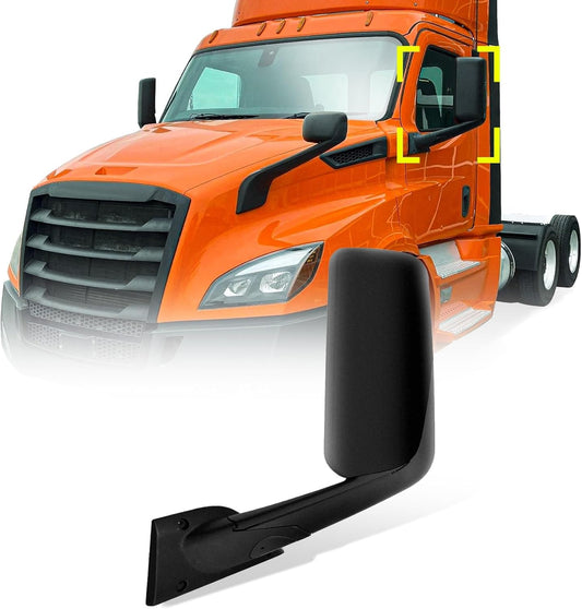 Freightliner Cascadia Models (2018 & Newer; New Body Style ONLY) Black Heated & Motorized Mirror Assembly (Sold Individually)