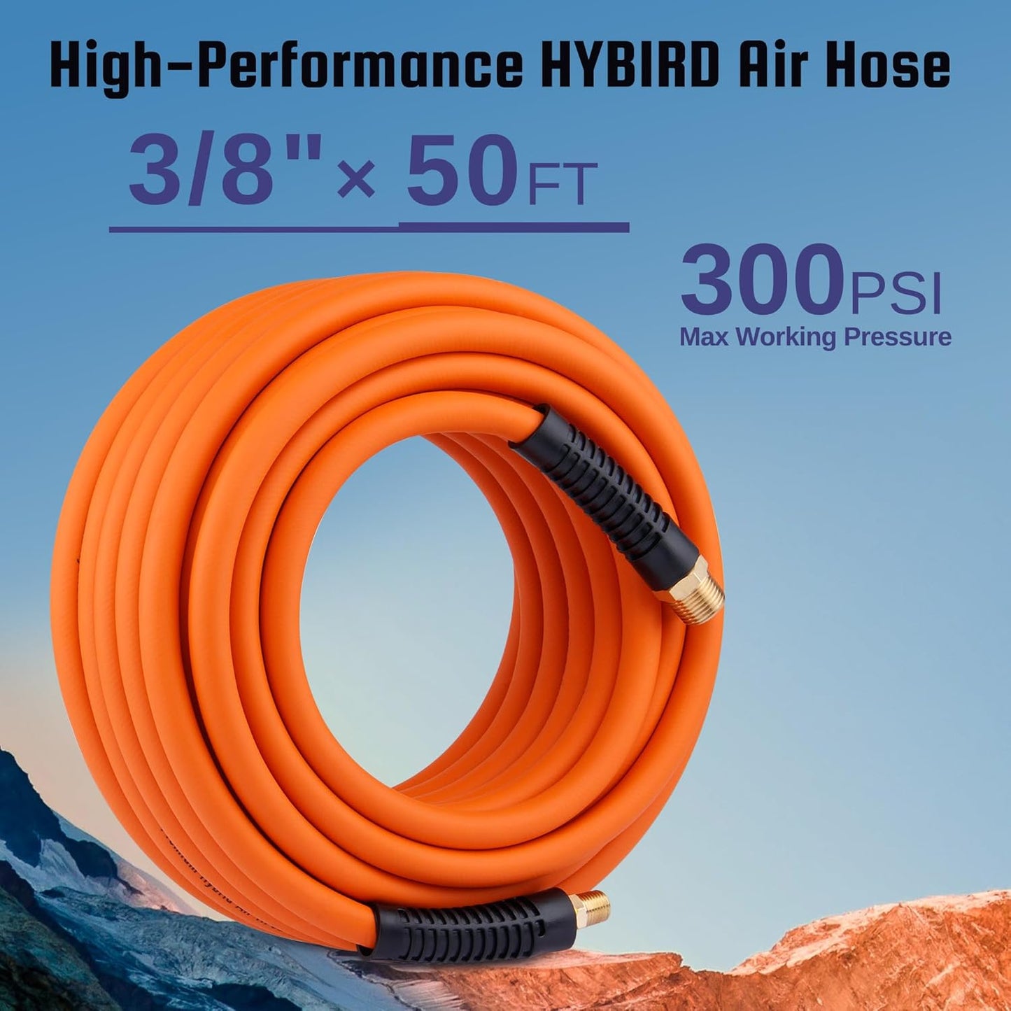 50ft Hybrid Air Hose With Gladhand And Tire Inflator FREE SHIPPING!