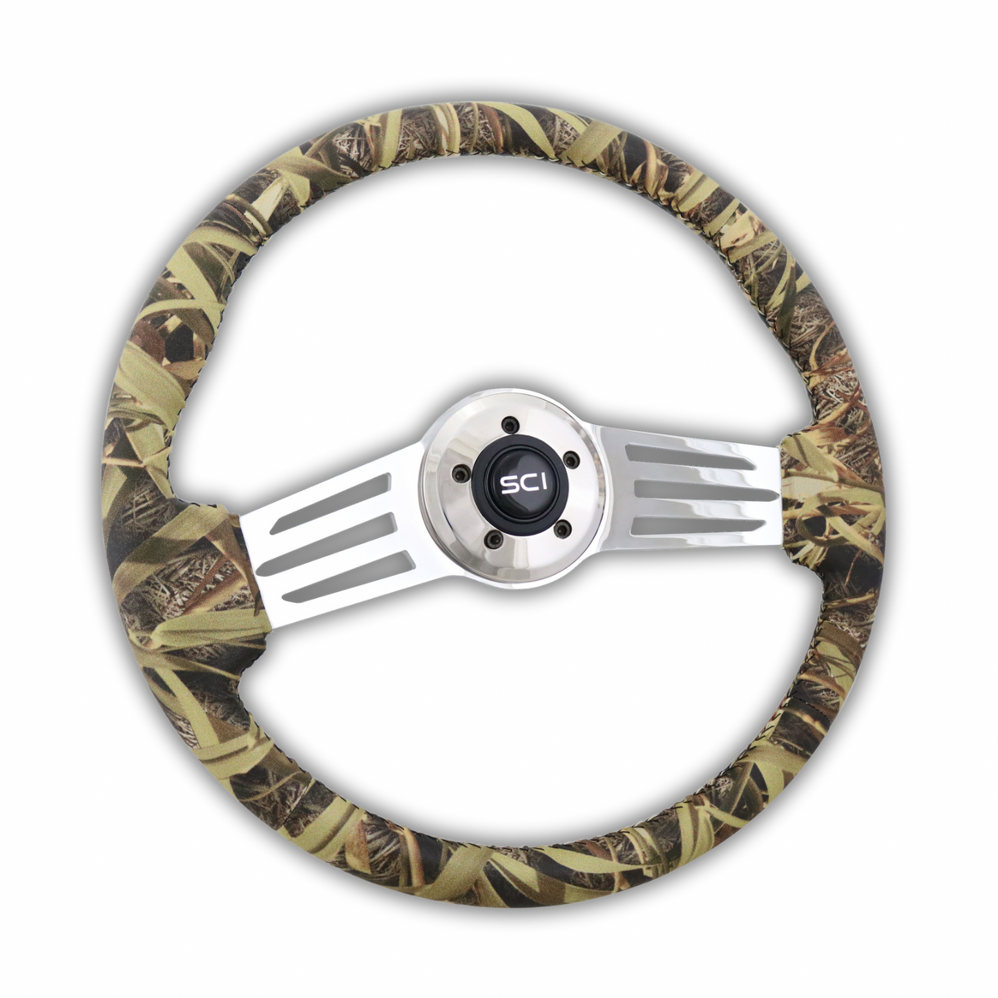 18" Camouflage Vinyl 2-Spoke Steering Wheel - 5 Bolt Pattern *FINAL SALE ITEM*