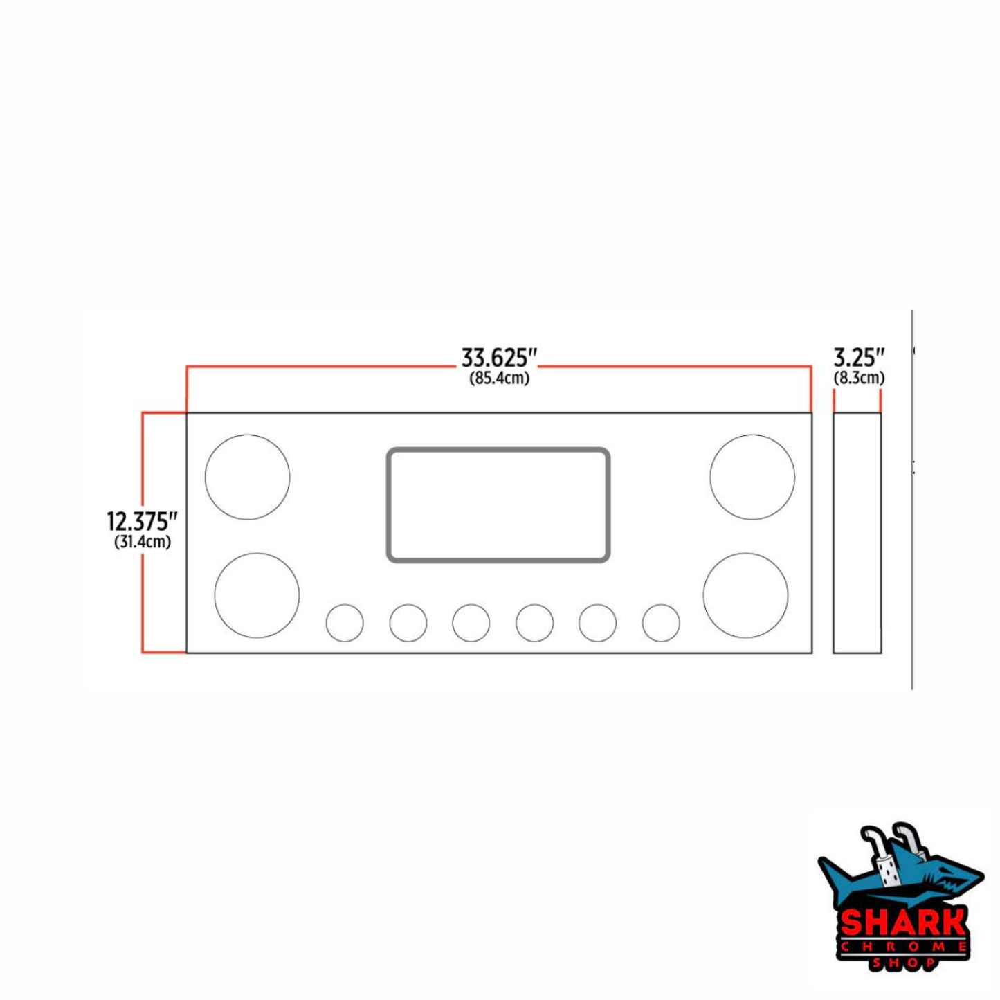 Dual LED Rear Center Panel – 4″ & 2″ Dual LEDs (Clear Lens) | Stainless Steel