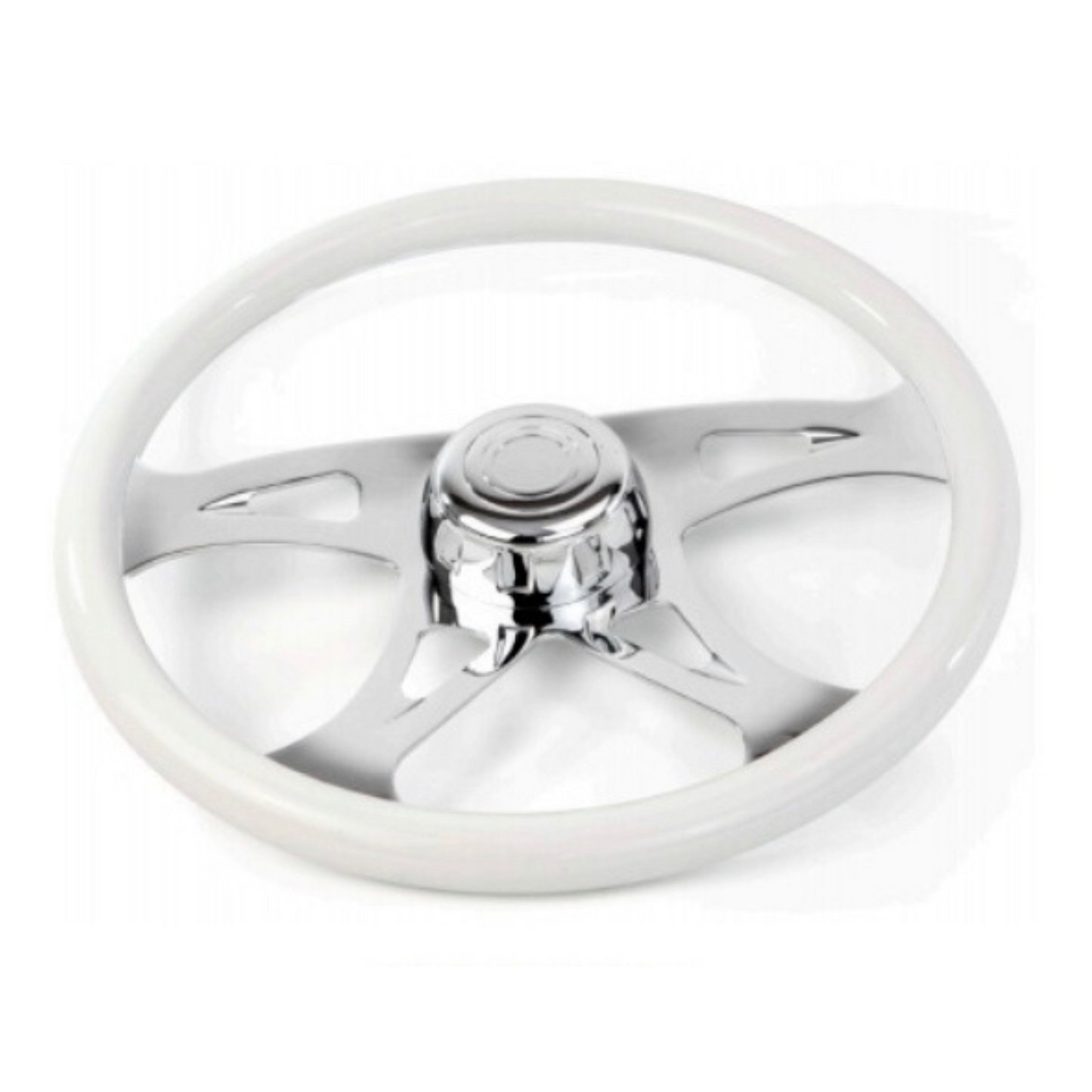 18" Vibrant White Mahogany 4-Spoke Steering Wheel + Hub Kit