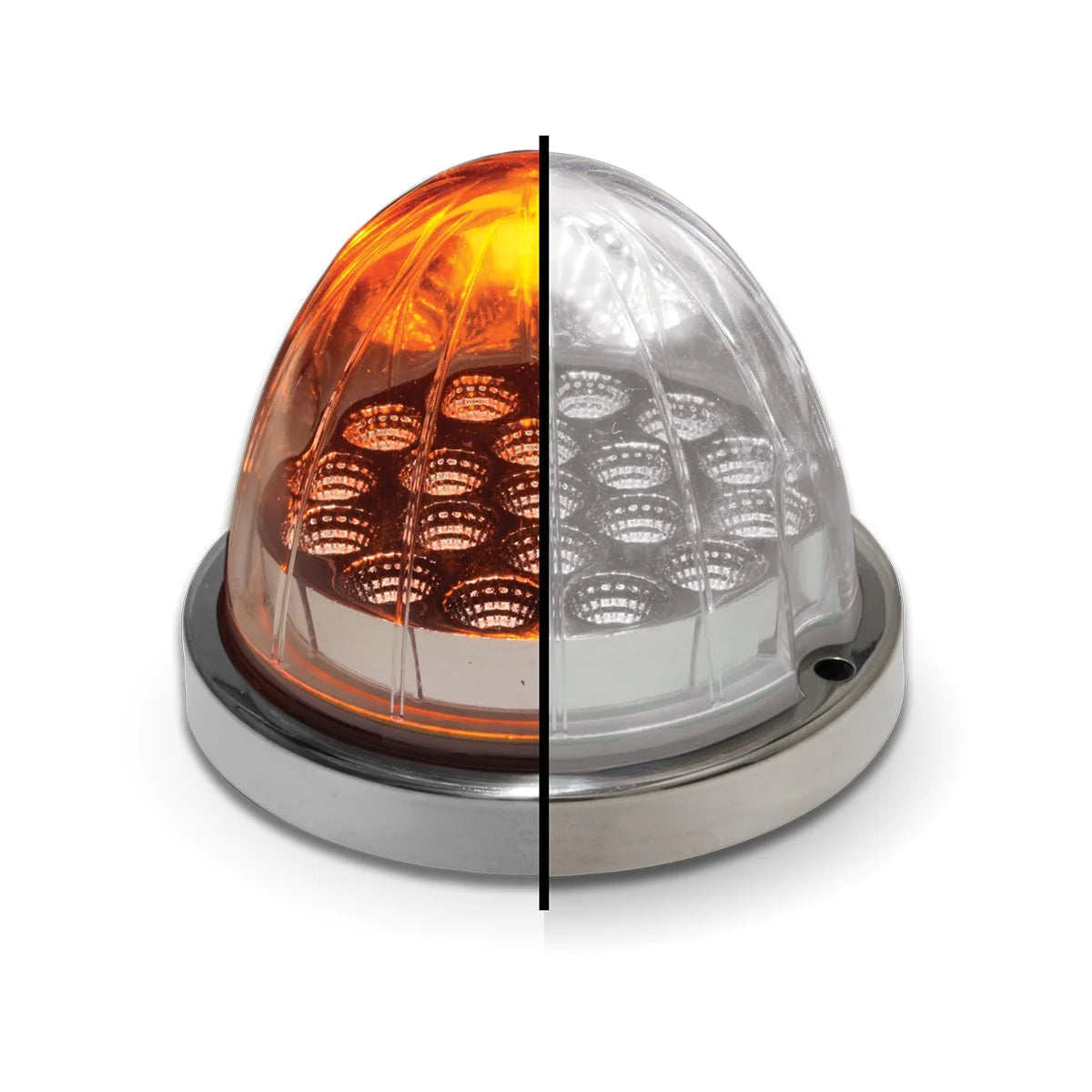 Watermelon Dual Revolution Amber/White Clear Lens LED (2 PC PACK)