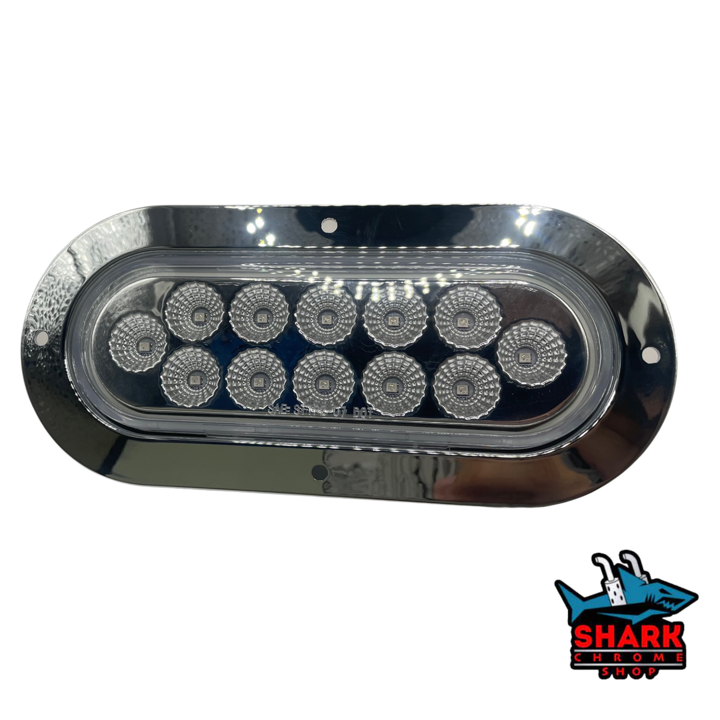 6"Oval Dual Light Clear Lens Red/Amber Strobe