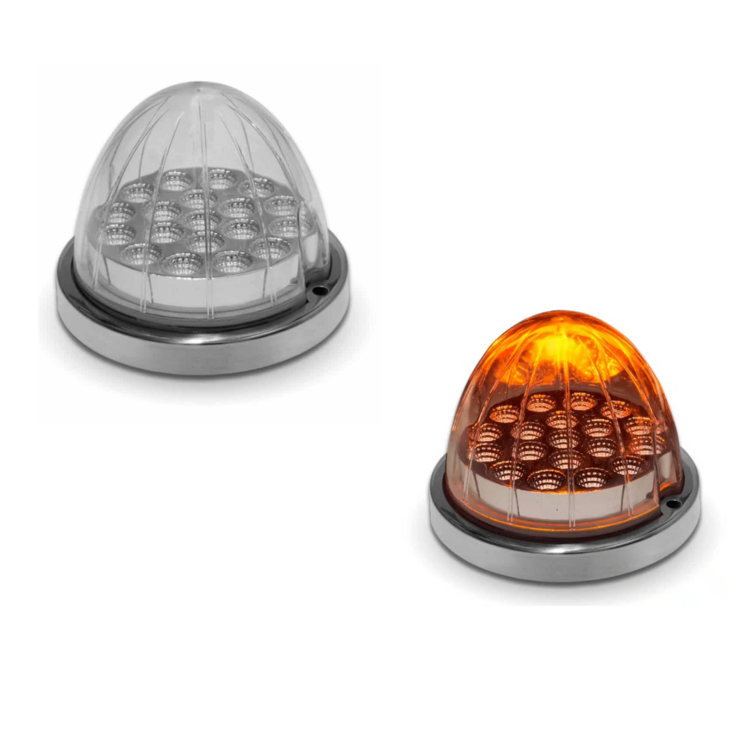 Clear Lens Watermelon,LED Amber +White /Normal +Strobe