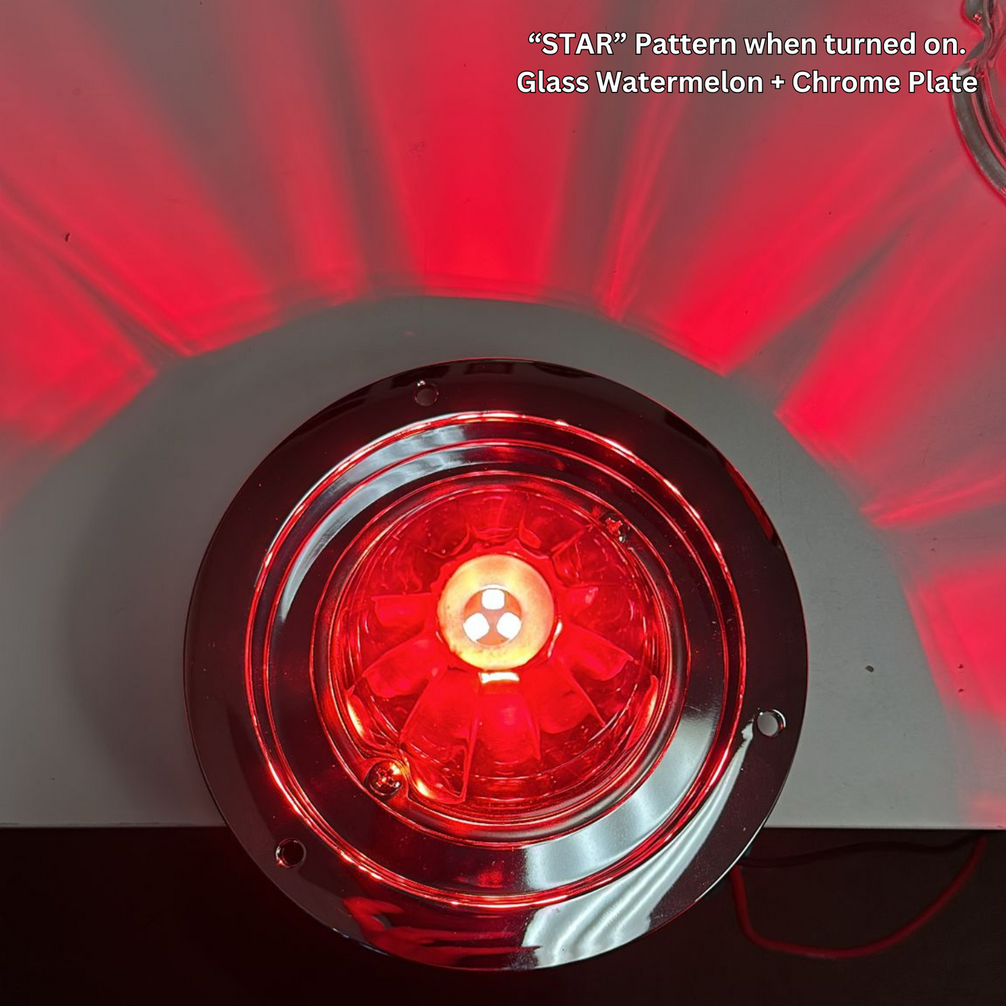 Watermelon RED Lens Glass  with 1157 LED  Bulb