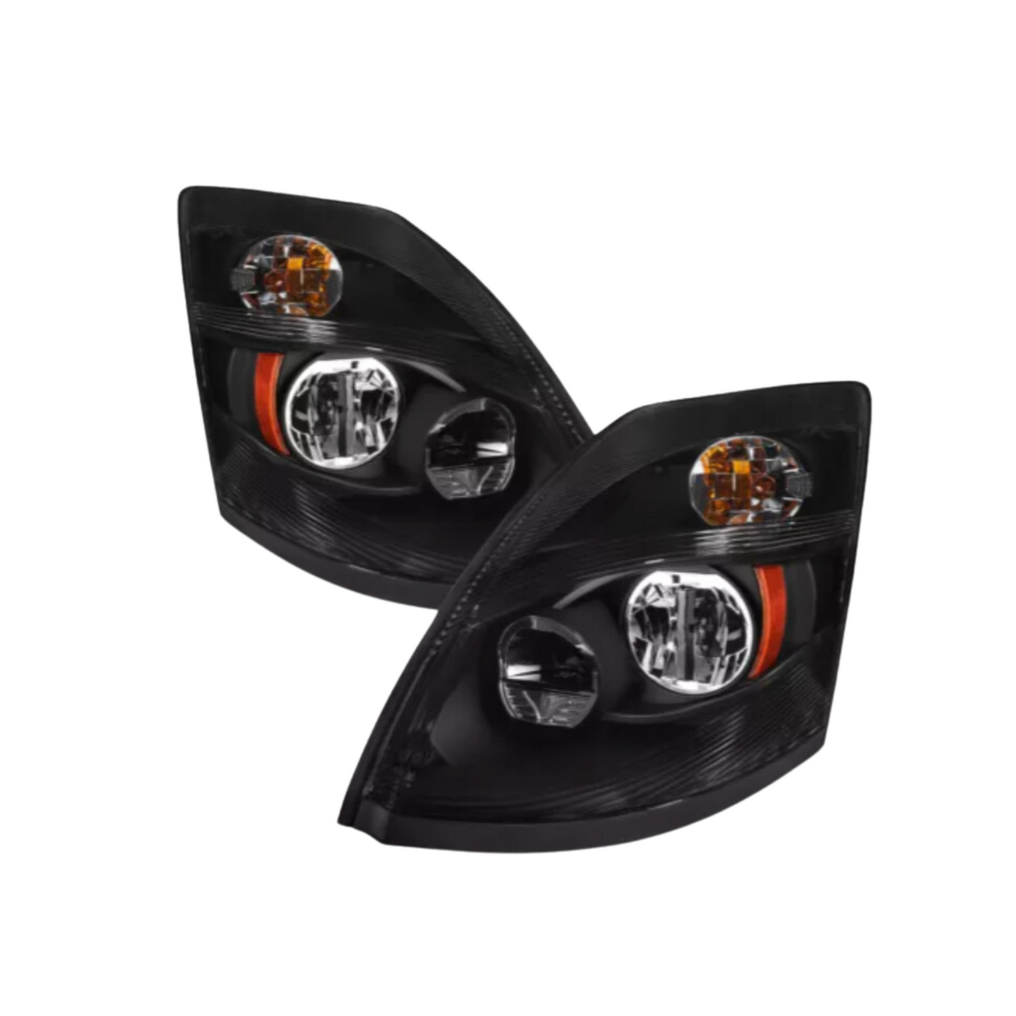 VOLVO VNL HEADLIGHT WITH OPTICAL LENS BLACK FITS: 2015-2017