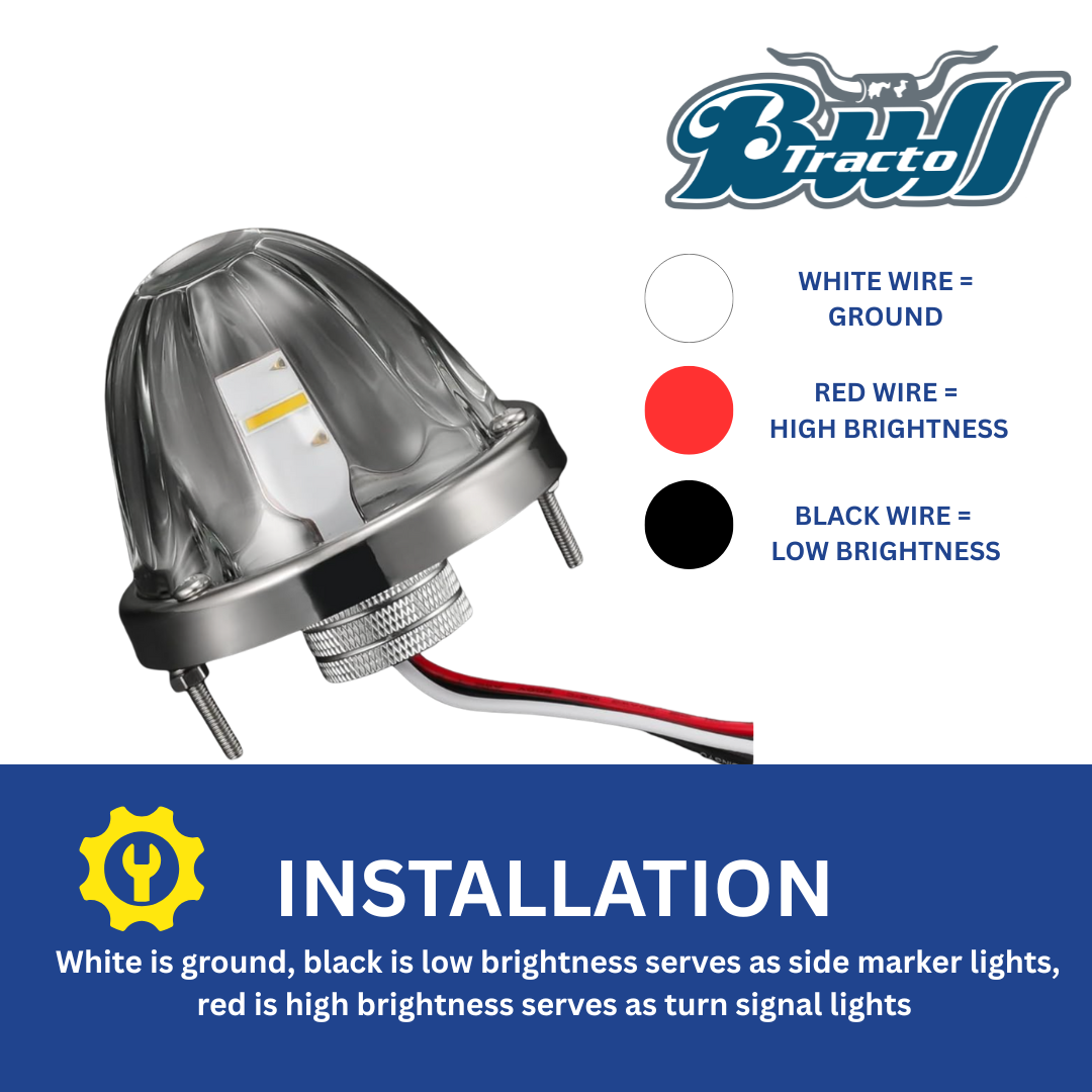 Glass Watermelon white lens,X3 RED LED bulb ,Single color