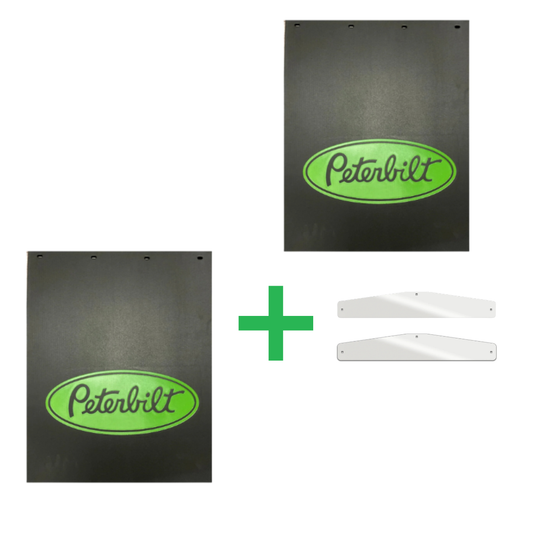PETERBILT SET OF MUD FLAPS 24"x34" WITH SET OF MUDFLAP WEIGHTS