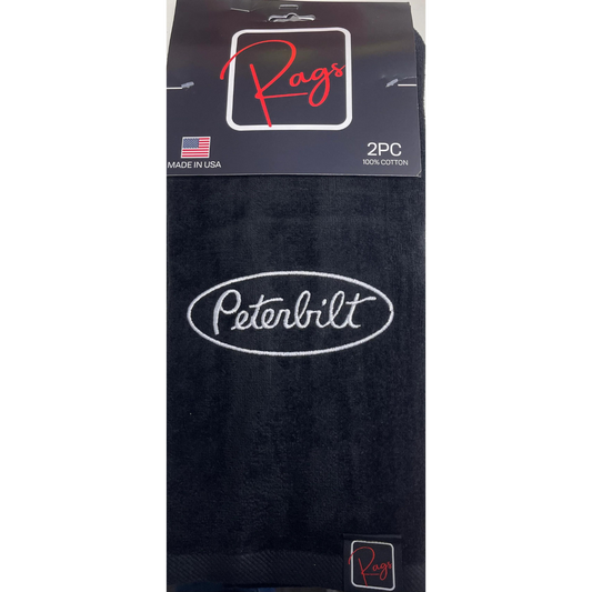 2 PC Peterbilt Custom Rag with Black Patch Logo