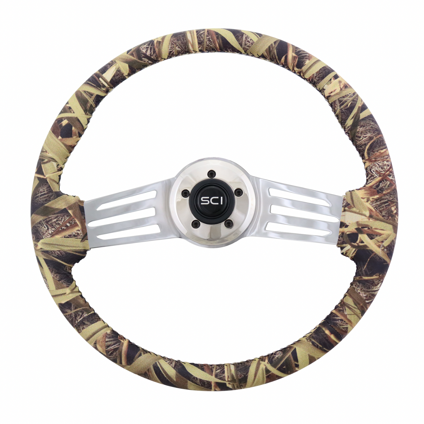 18" Camouflage Vinyl 2-Spoke Steering Wheel - 5 Bolt Pattern *FINAL SALE ITEM*