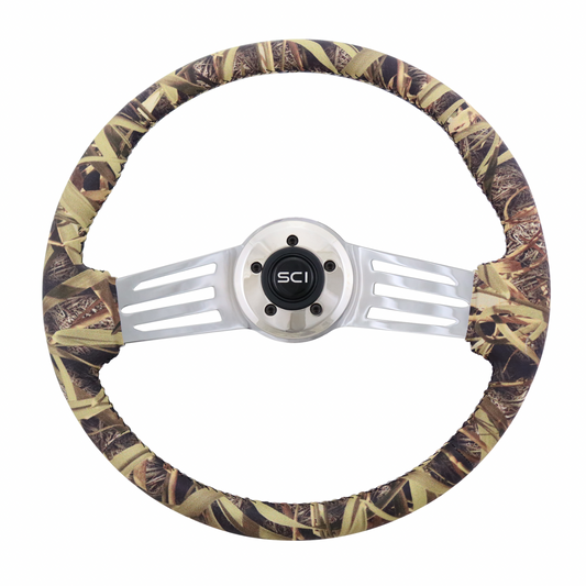 18" Camouflage Vinyl 2-Spoke Steering Wheel - 5 Bolt Pattern *FINAL SALE ITEM*