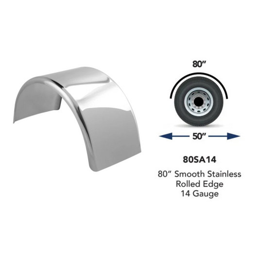 Stainless Steel Single Axle fenders 80"