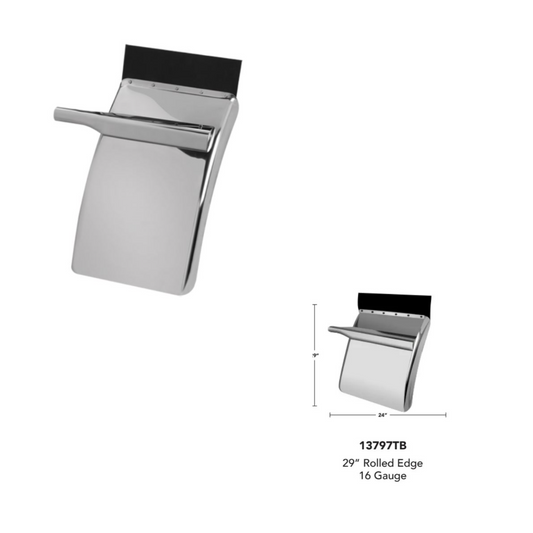 "24" x "29"" Stainless Quarter Fender Set - Triangle Bracket  430SS