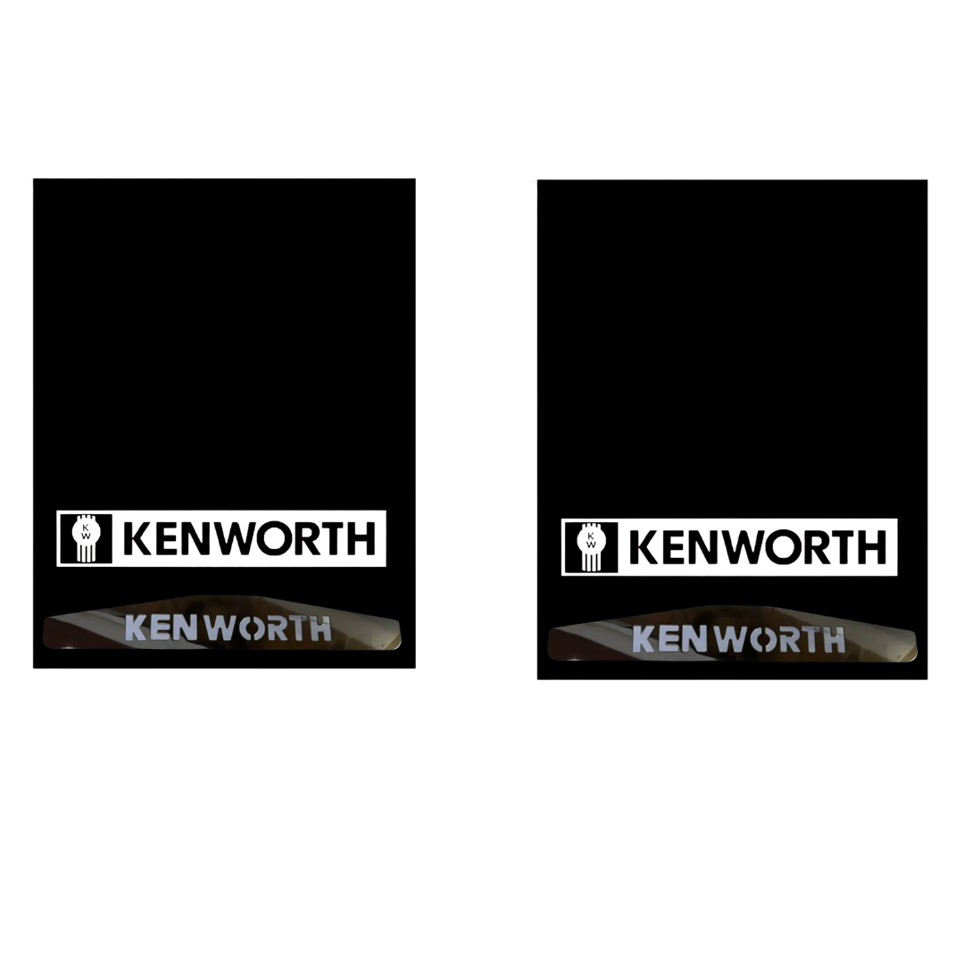 KENWORTH LOGO SET OF MUD FLAPS 24"x34" WITH SET OF KENWORTH MUDFLAP WEIGHTS