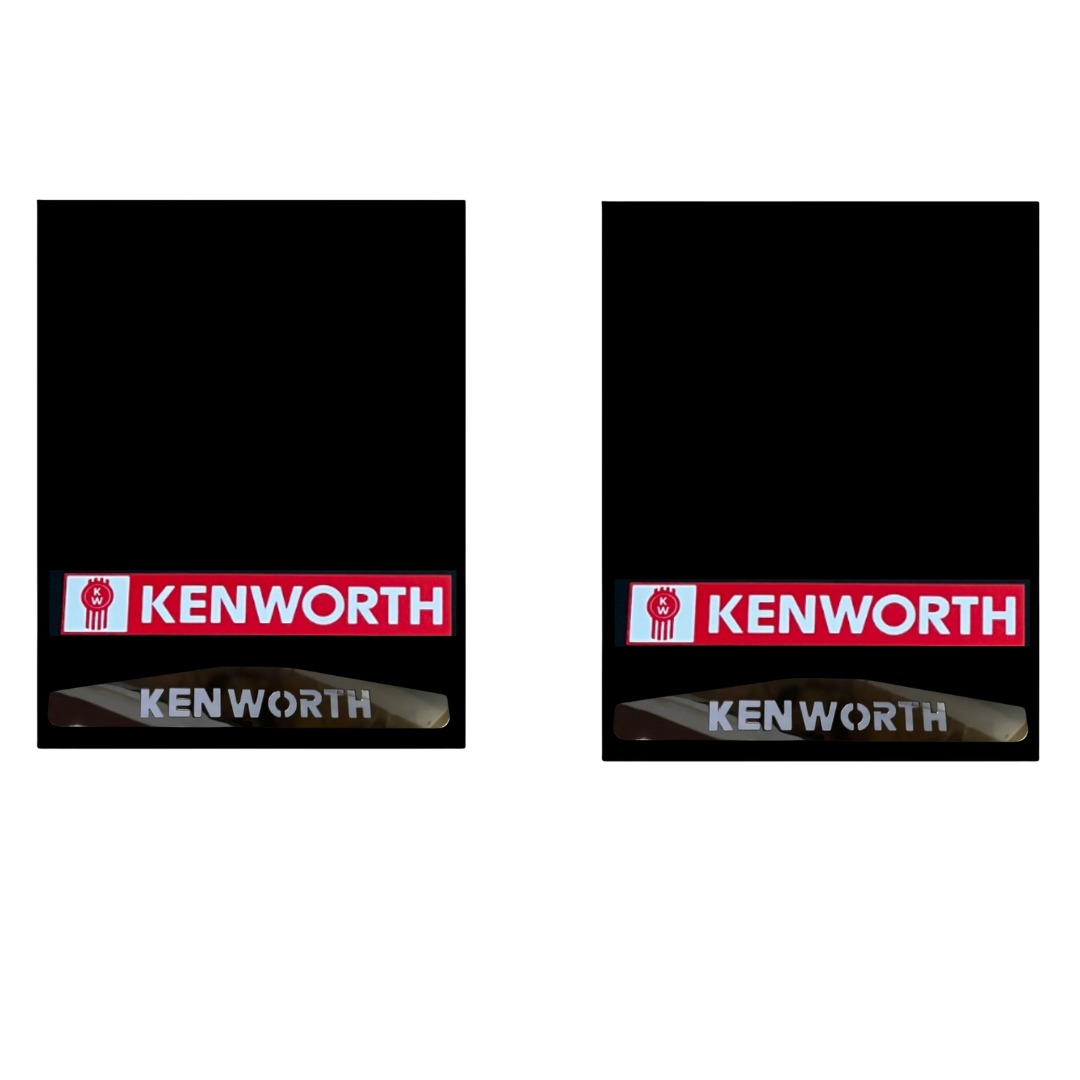 KENWORTH LOGO SET OF MUD FLAPS 24"x34" WITH SET OF KENWORTH MUDFLAP WEIGHTS
