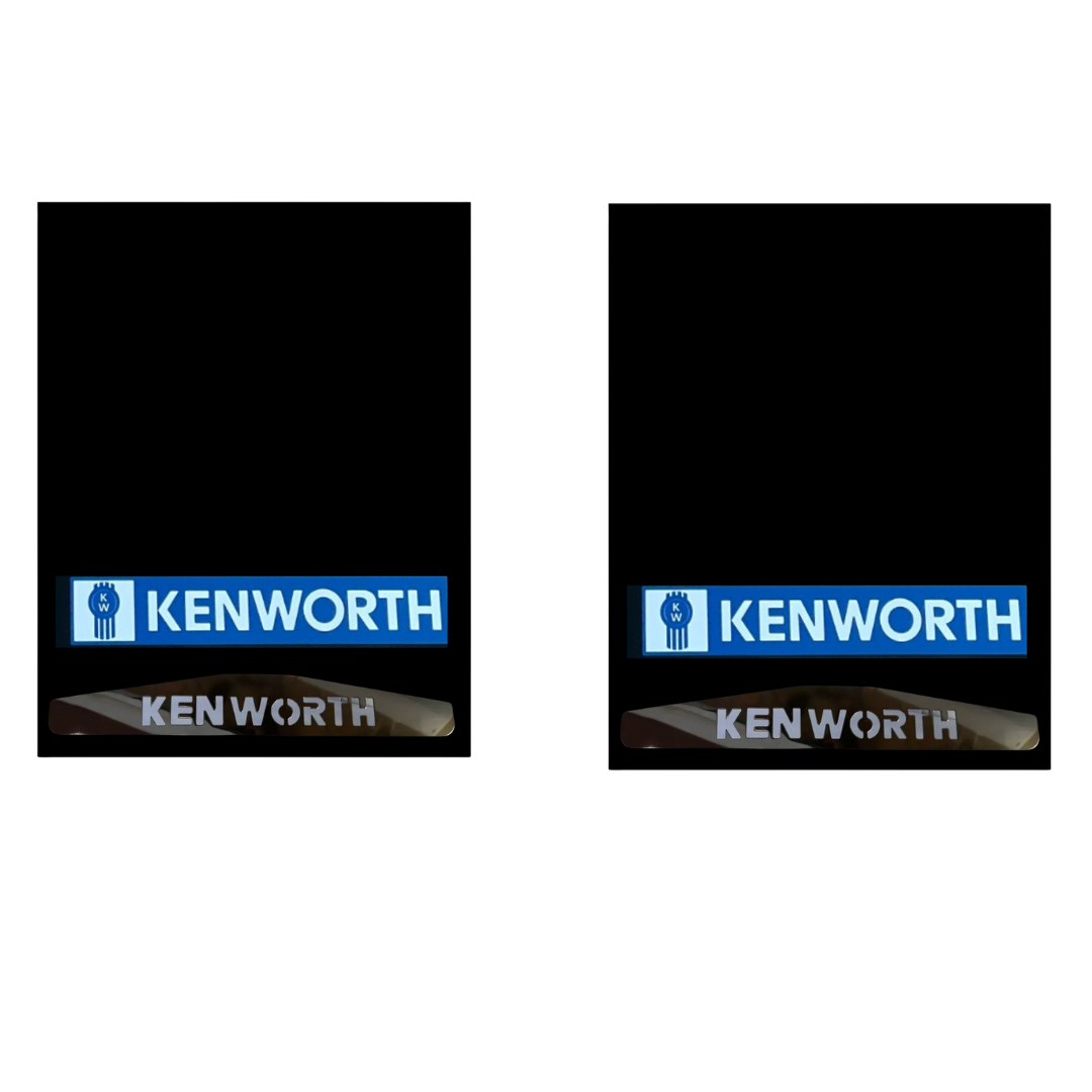 KENWORTH LOGO SET OF MUD FLAPS 24"x34" WITH SET OF KENWORTH MUDFLAP WEIGHTS