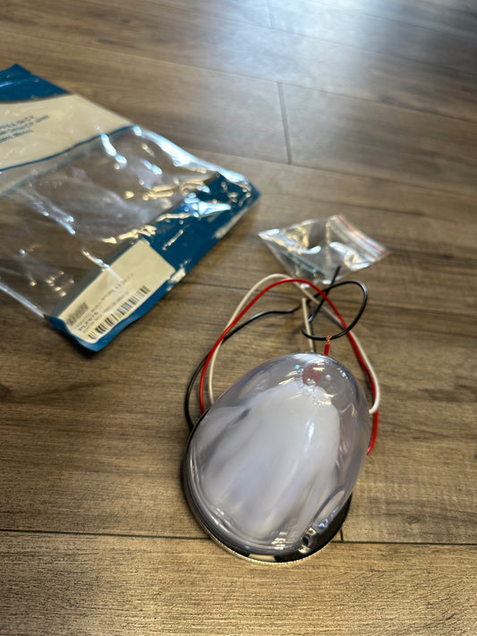 PLASTIC WATERMELON LENS,CLEAR LENS AMBER LED ONLY LIGHT 12 V