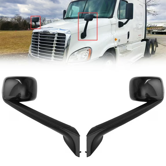 Premium Freightliner Cascadia Hood Mirror Black 2007-2018 SOLD AS PAIR BUNDLE & SAVE