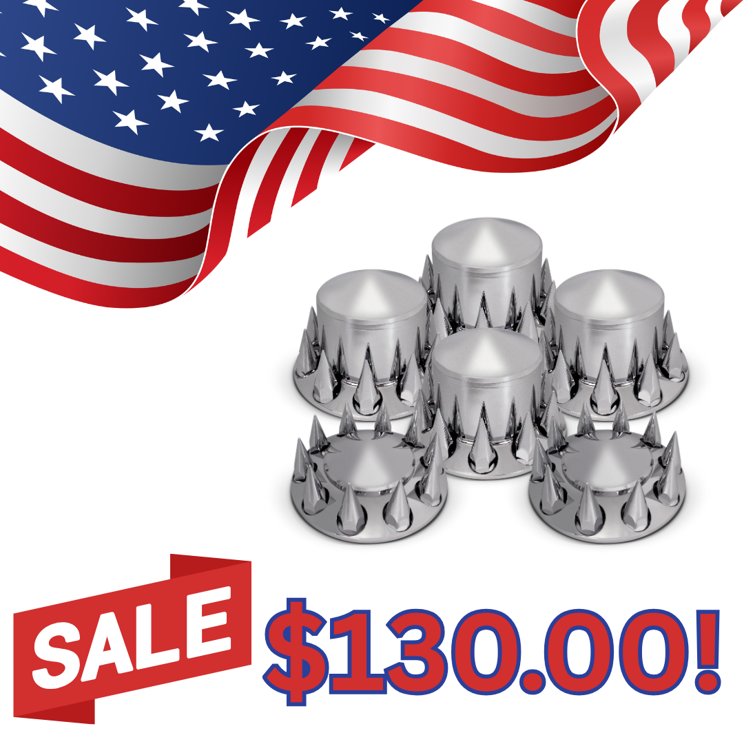 Complete Chrome Axle Cover Kit with Standard Lug Nut Covers SET POINTED SPECIAL!!!
