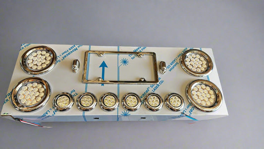 Dual LED Rear Center Panel – 4″ & 2″ Dual LEDs (Clear Lens) | Stainless Steel