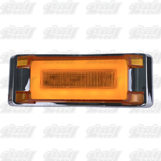 Amber LED Clearance Marker Light W/ Chrome Bezel