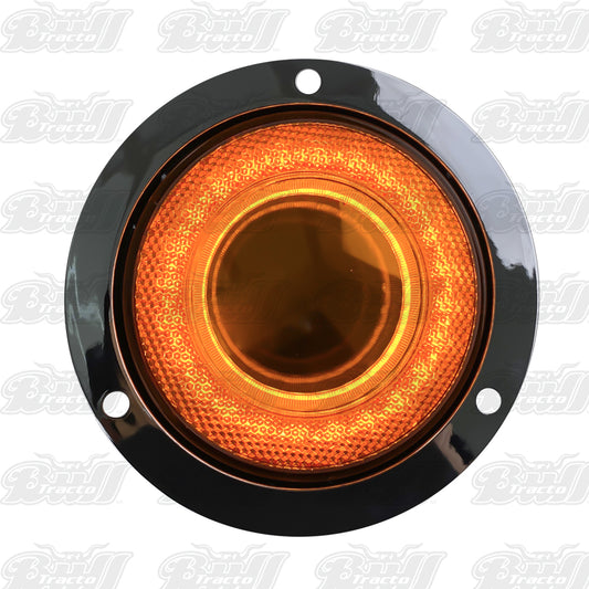 Amber Round  LED Truck  Marker Clearance Light Kit / Chrome Bezel