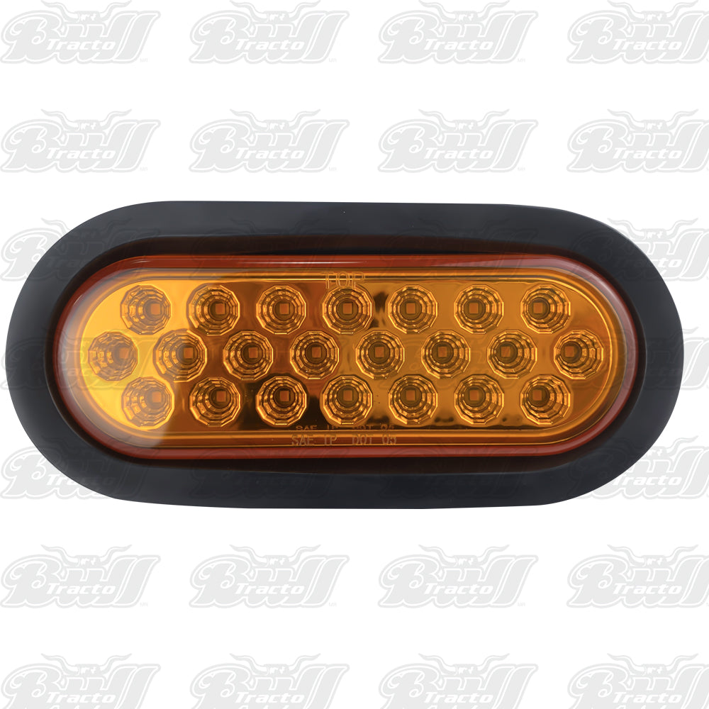 "Oval Pearl LED Light in Clear Amber W/ Chrome Bezel "