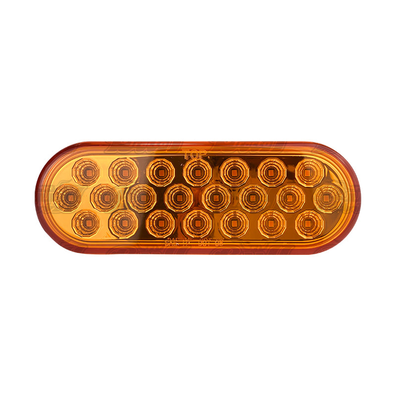 6" Oval Geometrical LED Light in Amber Lens NO GROMMET/BEZEL INCLUDED