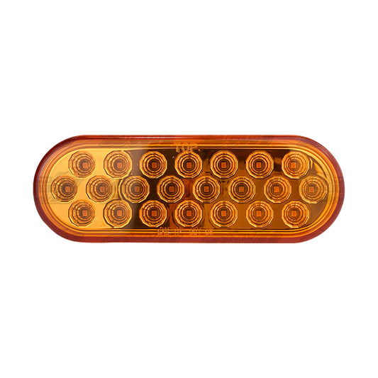 6" Oval Geometrical LED Light in Amber Lens NO GROMMET/BEZEL INCLUDED