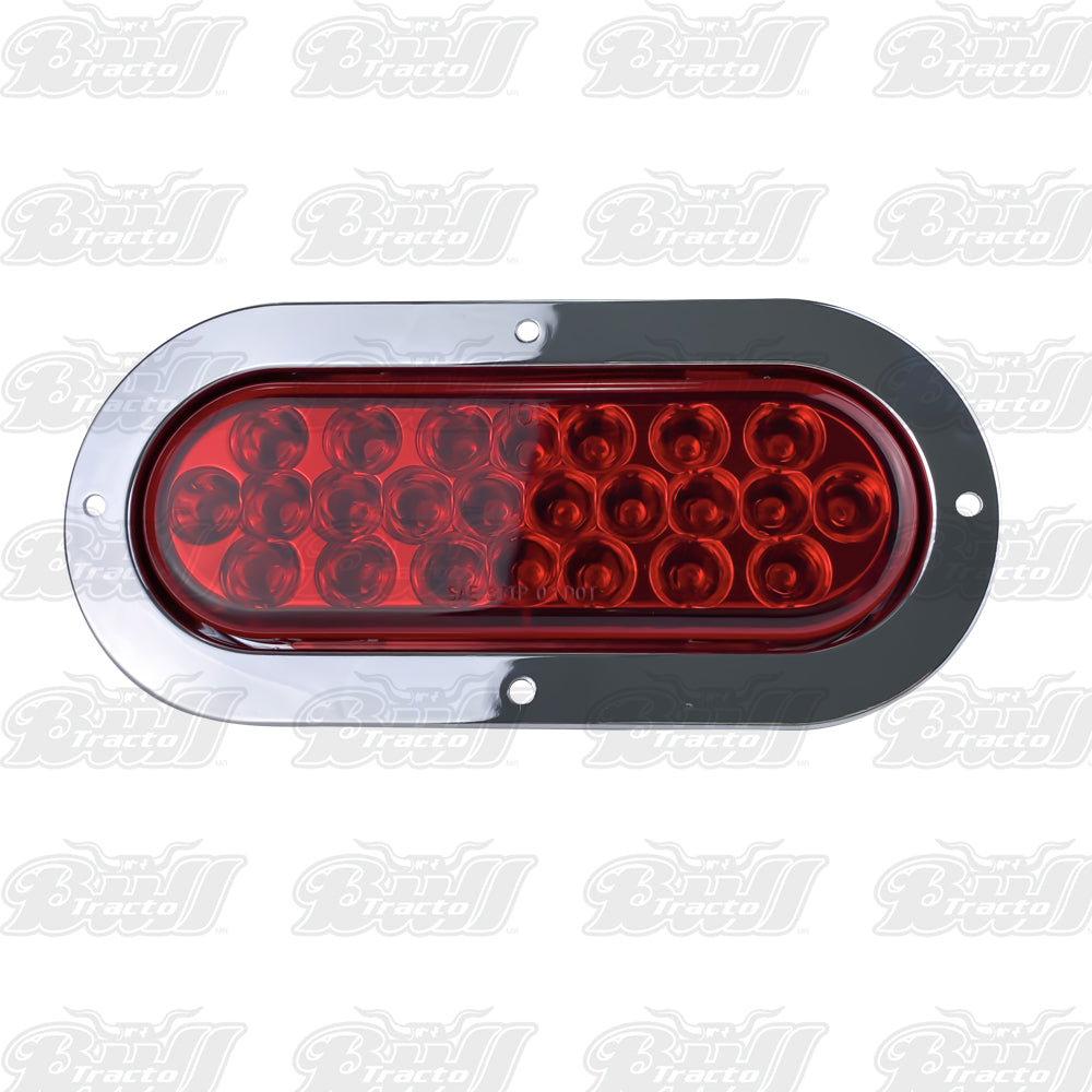 Oval Pearl 24 LED Light in Red W/ Chrome Bezel (2 PC PACK)