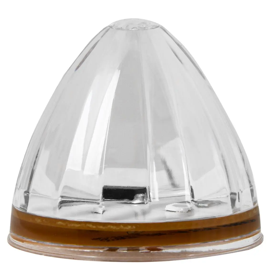 2" AMBER/CLEAR WATERMELON 6 LED SEALED LIGHT, 3 WIRES