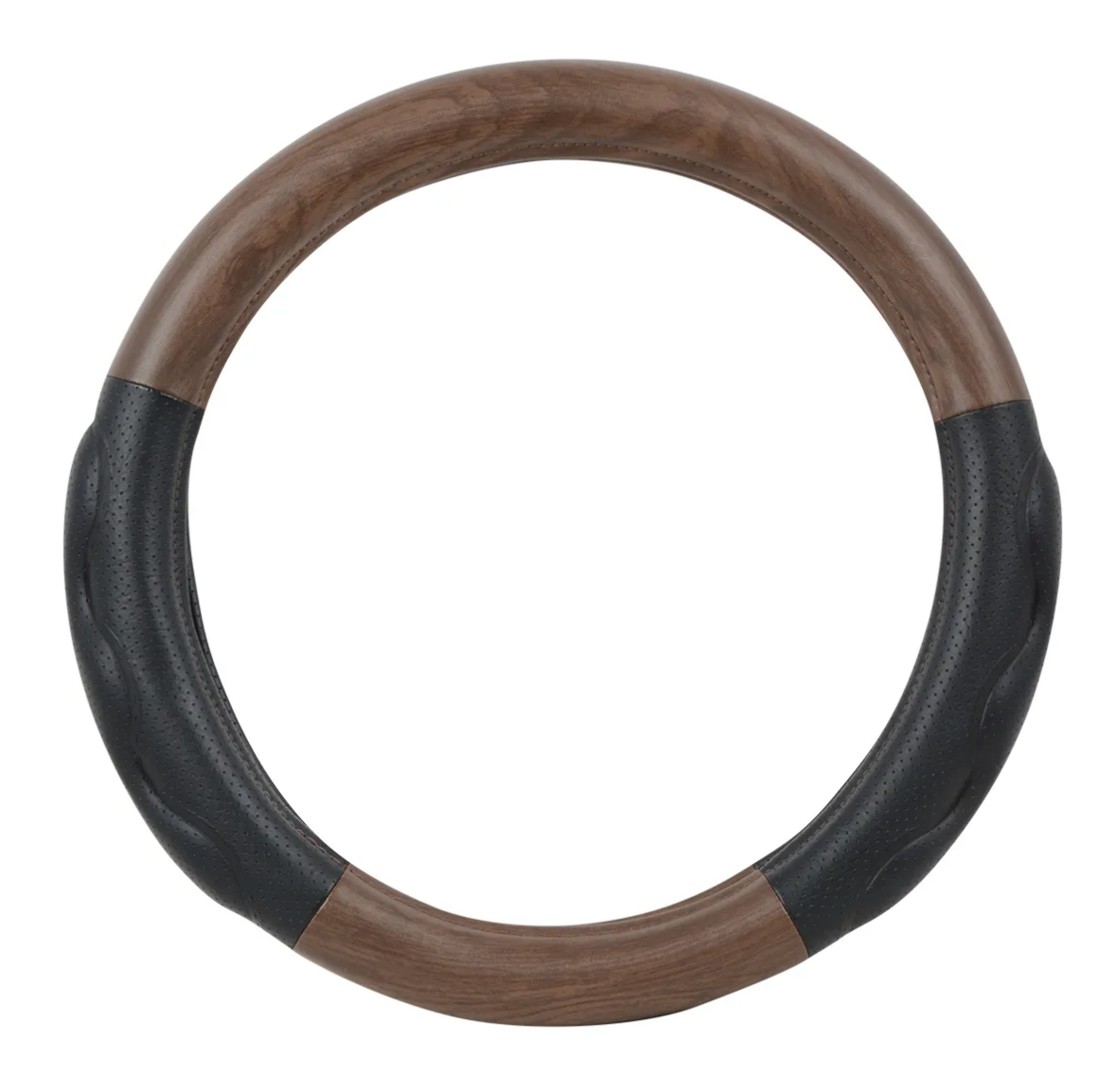 18" DELUXE+ STEERING WHEEL CVR MATTE DARK WOOD W/C