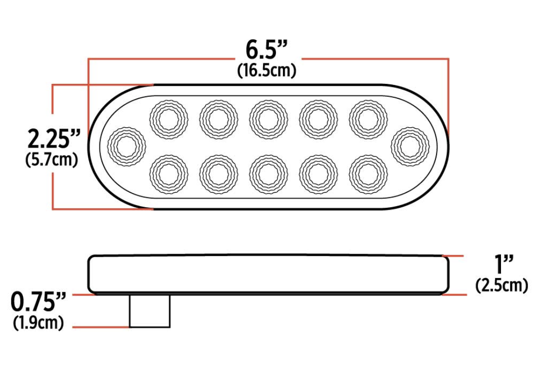 Oval Dual Revolution Amber/ Green LED