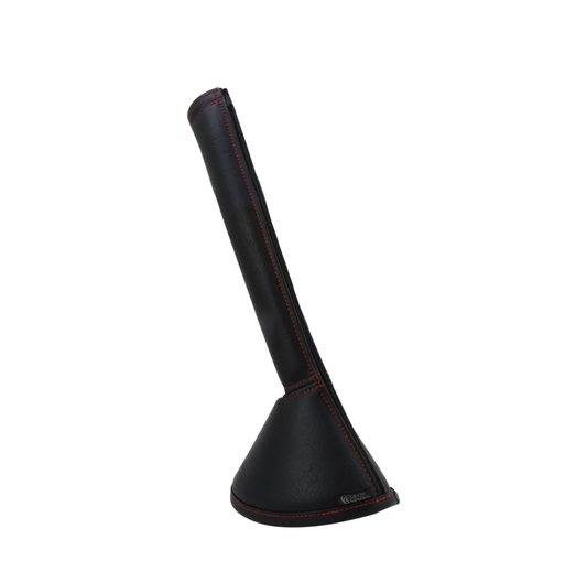 17" BLACK GEAR SHIFT BOOT COVER W/ BLACK STITCHING