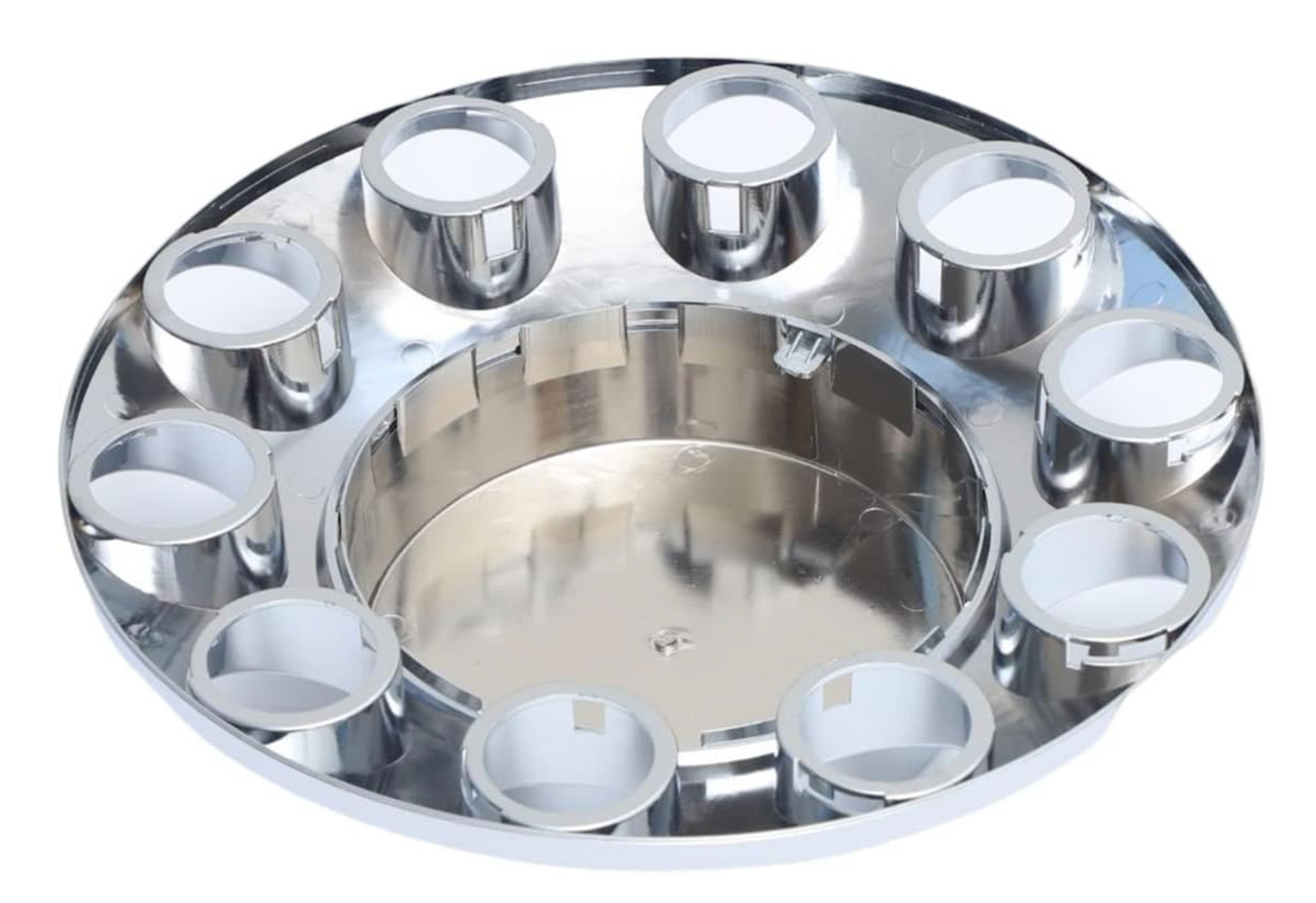 Complete Chrome Axle Cover Kit with Standard Lug Nut Covers cylinder style with free installation tool
