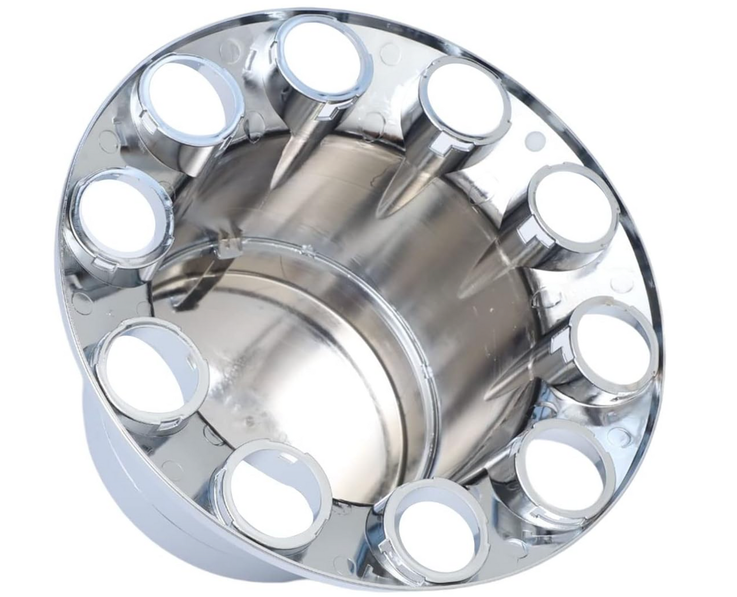 Complete Chrome Axle Cover Kit with Standard Lug Nut Covers cylinder style with free installation tool