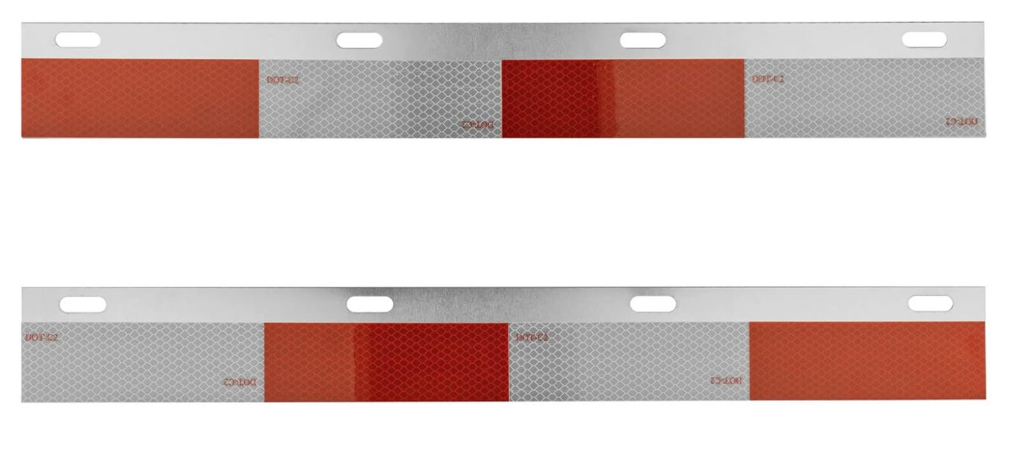 Aluminum Mud Flap Reflective Strip Kit with DOT-2 Certified Reflective Strips 24"x 3"